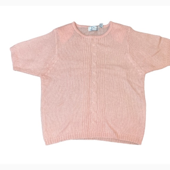 Vintage Vickie Lawrence Pink Crew Neck Cap Sleeve Sweater - Picture 4 of 10